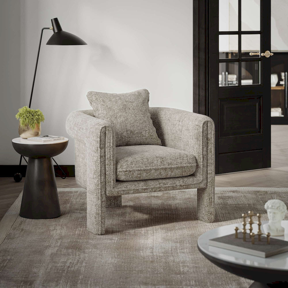 Jofran - Adley Modern Upholstered Vintage Accent Armchair with Pillow - ADLEY-CH-OYSTER view 9