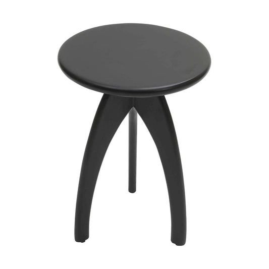 Jofran - Aero Curved Space Age Round Mid-Century Modern Solid Wood Accent End Table in Black - 2330-AEROBLK view 2