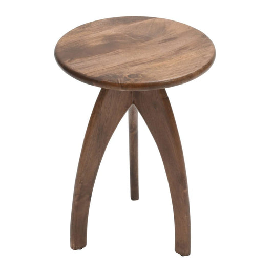 Jofran - Aero Curved Space Age Round Mid-Century Modern Solid Wood Accent End Table in Chestnut - 2330-AEROCHS view 2