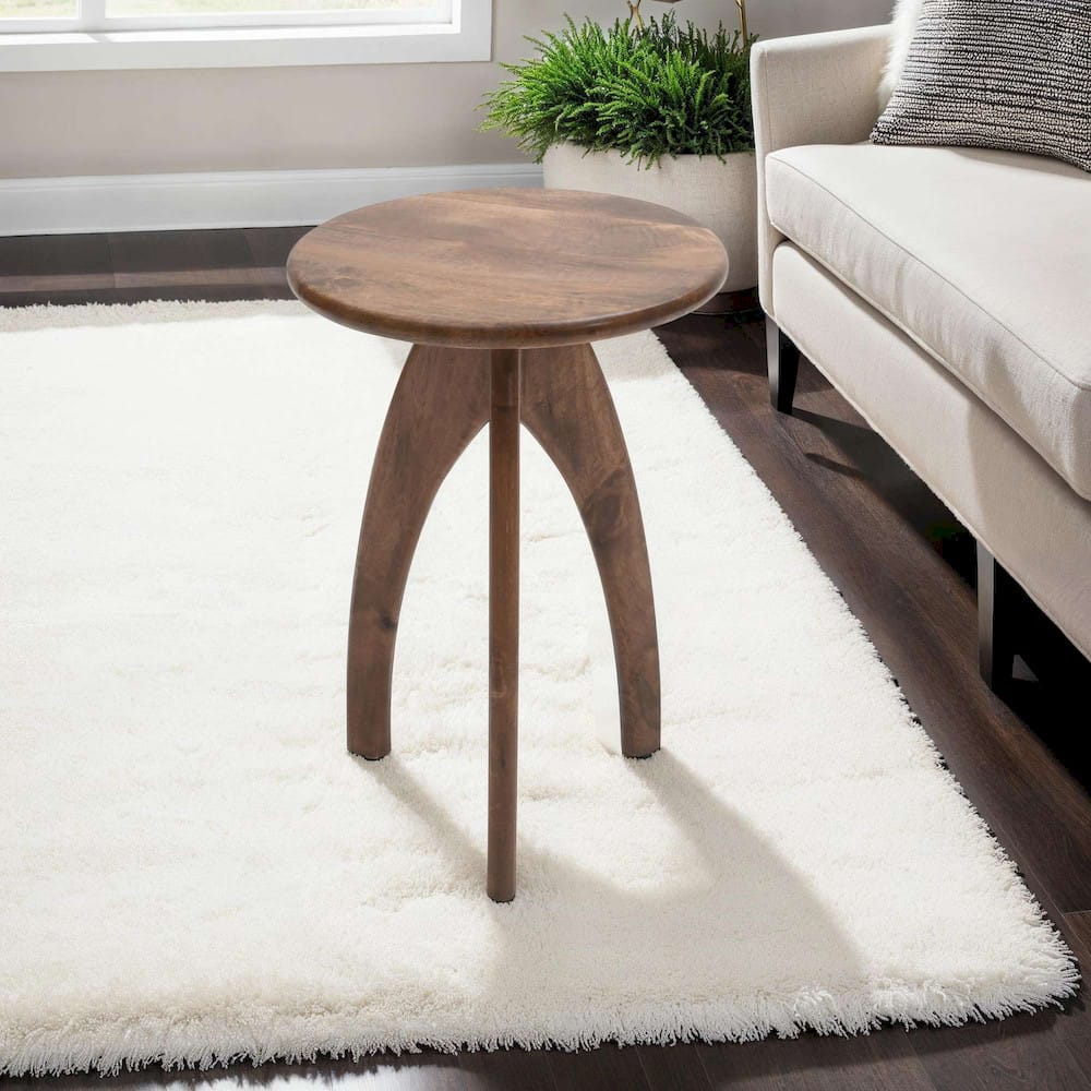 Jofran - Aero Curved Space Age Round Mid-Century Modern Solid Wood Accent End Table in Chestnut - 2330-AEROCHS view 6