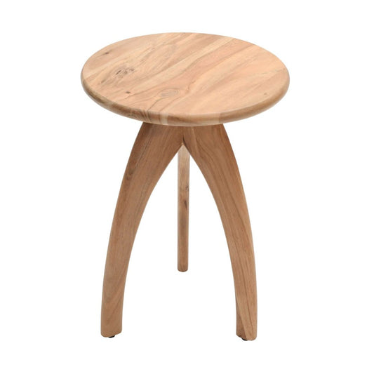 Jofran - Aero Curved Space Age Round Mid-Century Modern Solid Wood Accent End Table in Natural - 2330-AERONAT view 2
