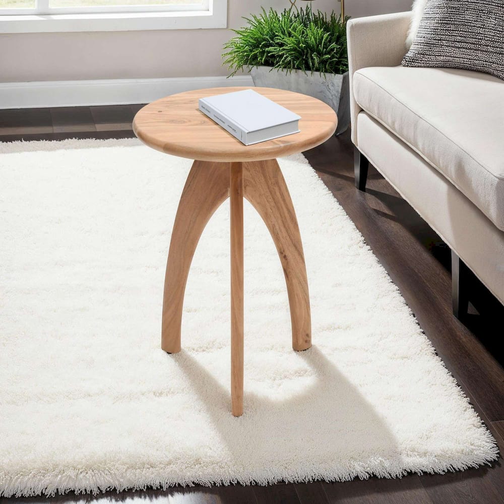 Jofran - Aero Curved Space Age Round Mid-Century Modern Solid Wood Accent End Table in Natural - 2330-AERONAT view 6