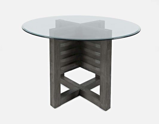 Jofran - Altamonte Round Dining Table with Glass Top - Brushed Grey - 1855-48BG48RD view 2