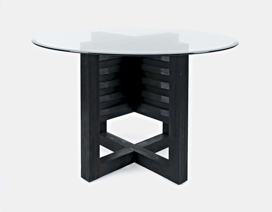 Jofran - Altamonte Round Dining Table with Glass Top - Dark Charcoal - 1851-48BG48RD view 2