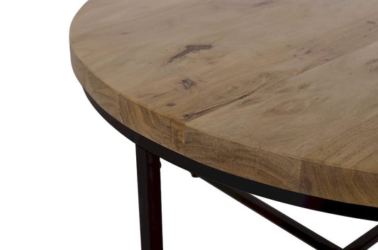 Jofran - Ames Solid Wood Modern 36in Round Coffee Table - Natural and Black - 2058-2 view 2