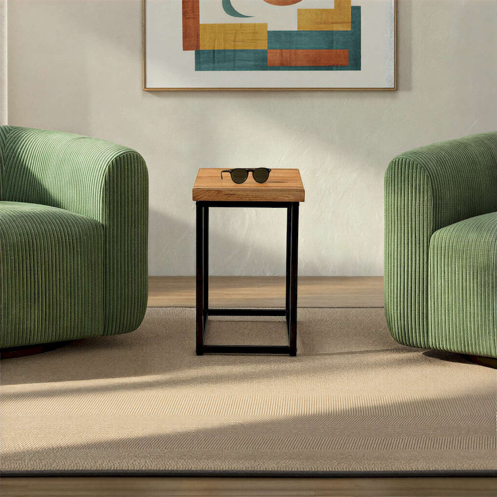 Jofran - Ames Solid Wood Modern Chairside End Table - Natural and Black - 2058-7 view 6