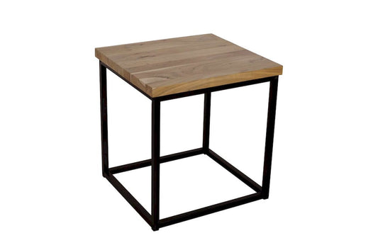 Jofran - Ames Solid Wood Modern End Table - Natural and Black - 2058-3 view 2