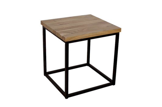 Jofran - Ames Solid Wood Modern End Table - Natural and Black - 2058-3 view 2