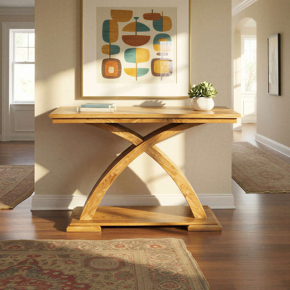 Jofran - Anthology Contemporary 48in Curved Base Console Sofa Table - Natural - 2092-4 view 6