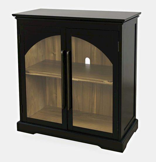 Jofran - Archdale 33in Gothic Arch Transitional Accent Storage Cabinet with Glass Doors in Black - 2295-33 view 2