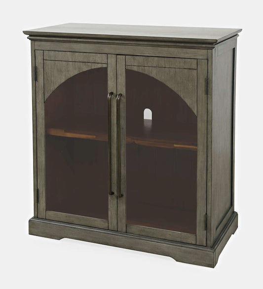 Jofran - Archdale 33in Gothic Arch Transitional Accent Storage Cabinet with Glass Doors in Grey - 2294-33 view 2