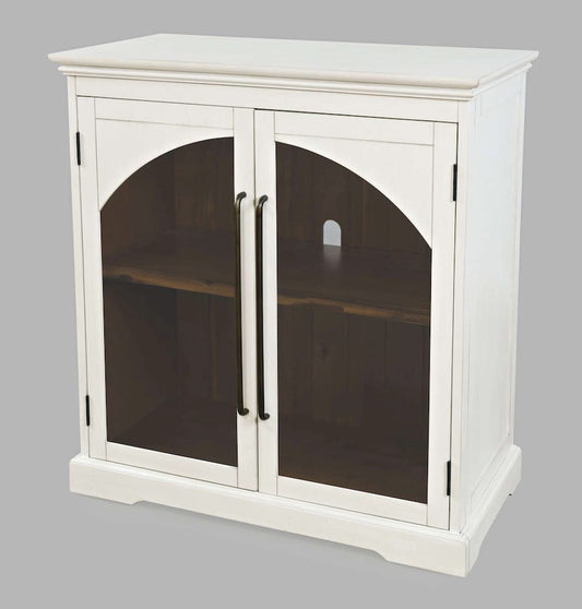 Jofran - Archdale 33in Gothic Arch Transitional Accent Storage Cabinet with Glass Doors in White - 2293-33 view 2