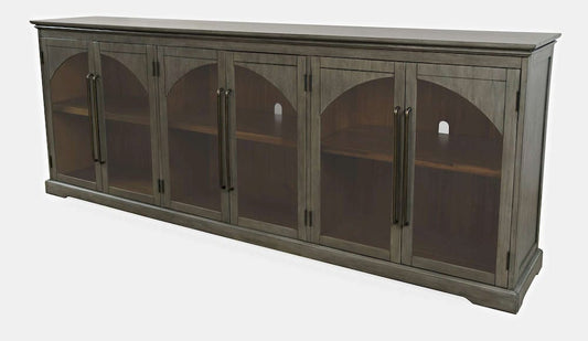Jofran - Archdale 96in Gothic Arch Transitional Sideboard Storage Cabinet with Glass Doors in Grey - 2294-96 view 2