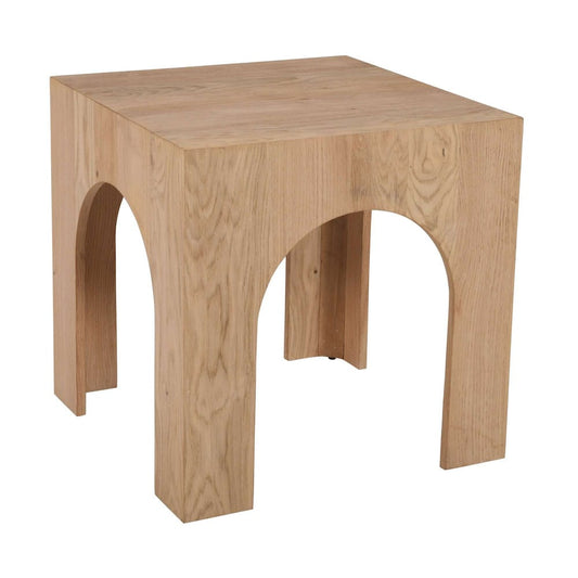 Jofran - Archimedes 20in Arched Wood Square Modern Rustic End Table in Oak - 2430-3 view 2