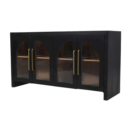 Jofran - Archimedes 60in Curved Arch Four Door Sideboard Storage Cabinet in Black - 2433-60 view 2