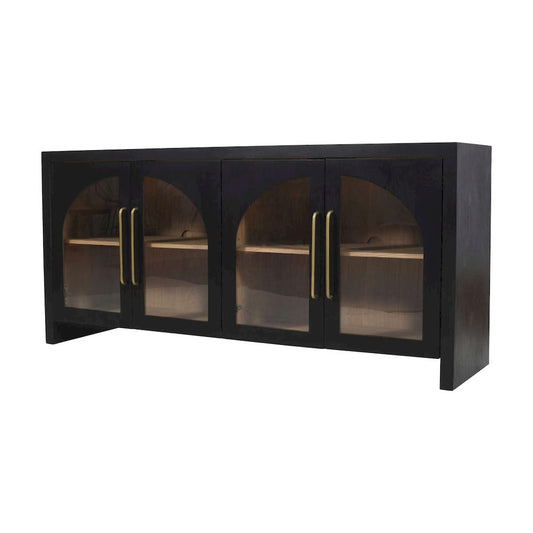 Jofran - Archimedes 70in Curved Arch Four Door Sideboard Storage Cabinet in Black - 2433-70 view 2