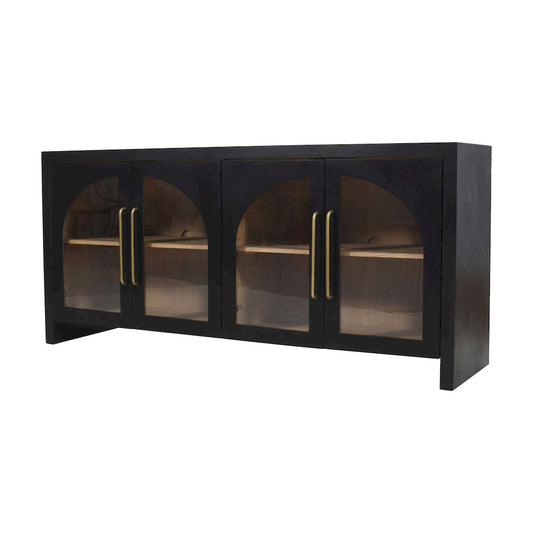 Jofran - Archimedes 70in Curved Arch Four Door Sideboard Storage Cabinet in Black - 2433-70 view 2
