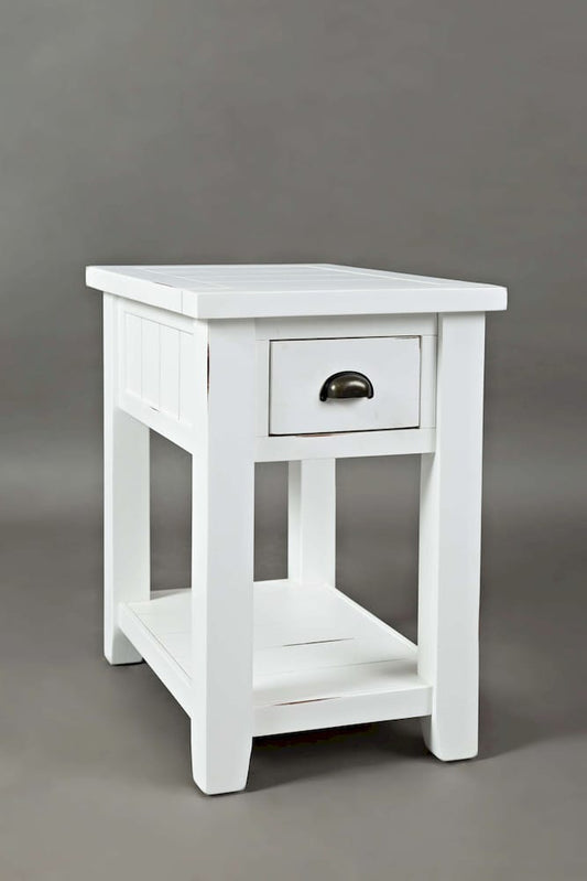 Jofran - Artisans Craft Chairside Table in eathered white - 1744-7 view 2