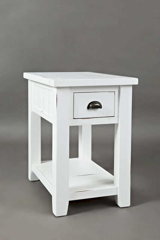 Jofran - Artisans Craft Chairside Table in eathered white - 1744-7 view 2