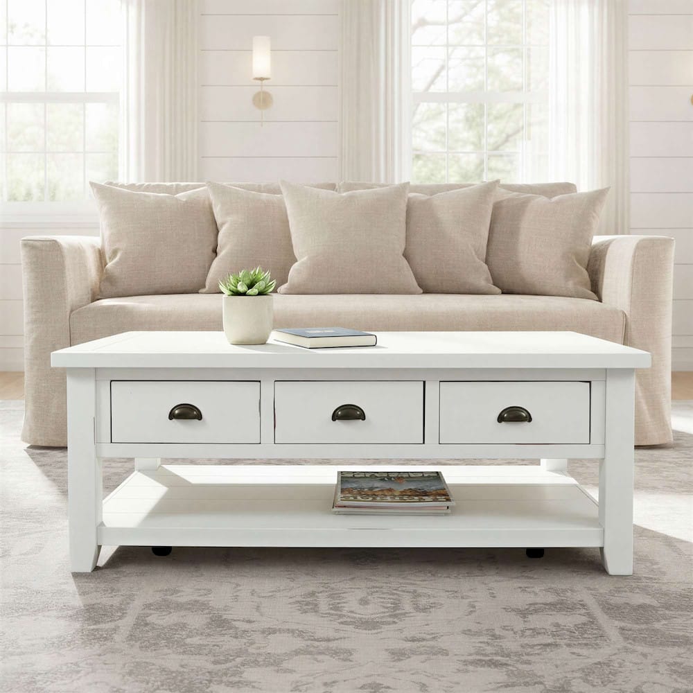 Jofran - Artisans Craft Cocktail Table in eathered white - 1744-1 view 8