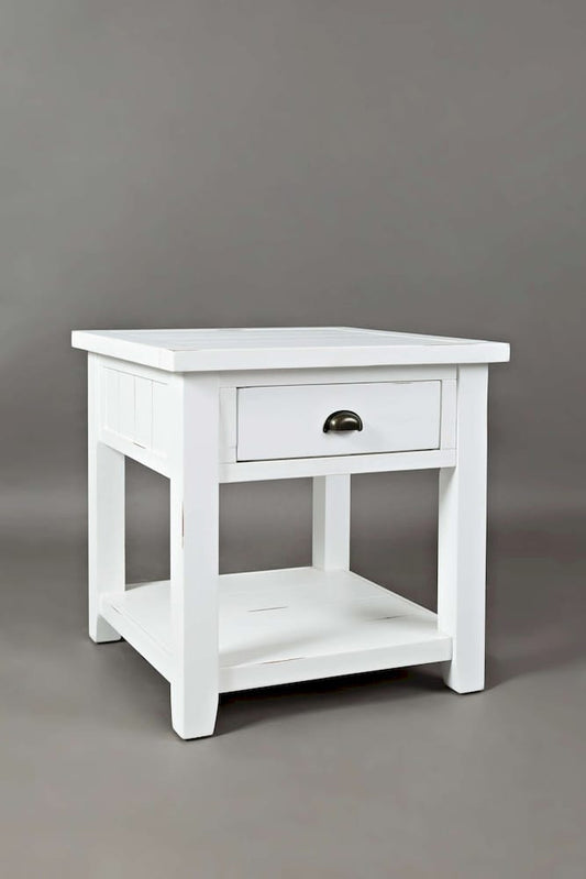 Jofran - Artisans Craft End Table in eathered white - 1744-3 view 2