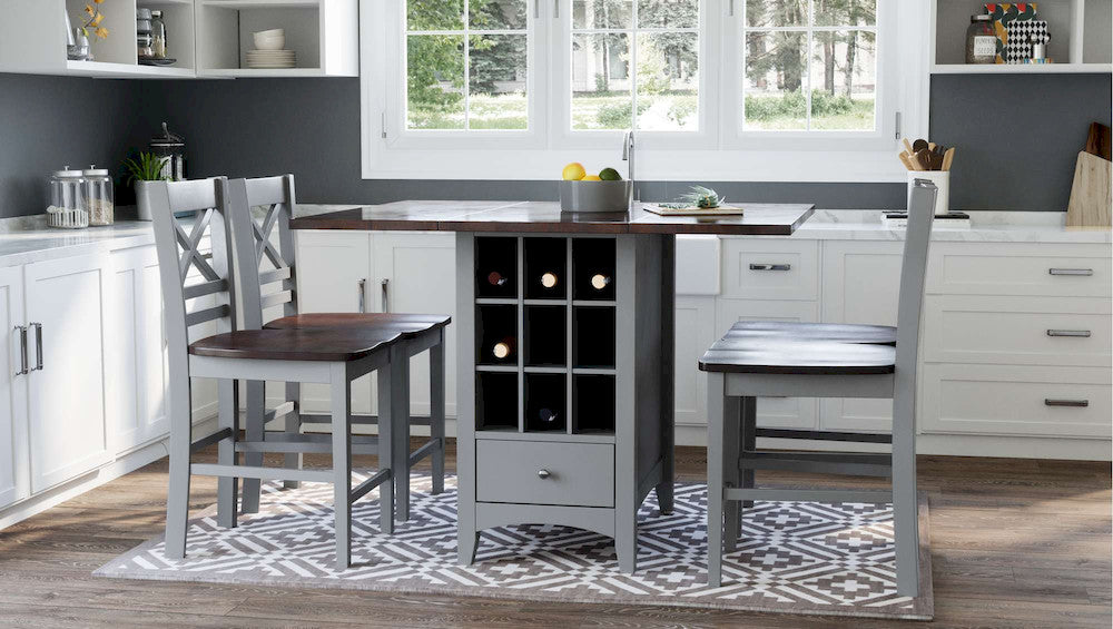 Jofran - Asbury Park Storage Counter Drop Leaf Table in Grey/Autumn - 1816-48 view 4