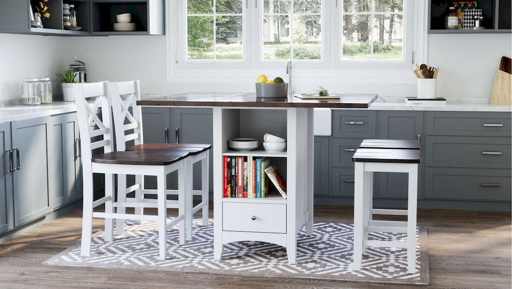 Jofran - Asbury Park Storage Counter Drop Leaf Table in white/Autumn - 1806-48 view 8
