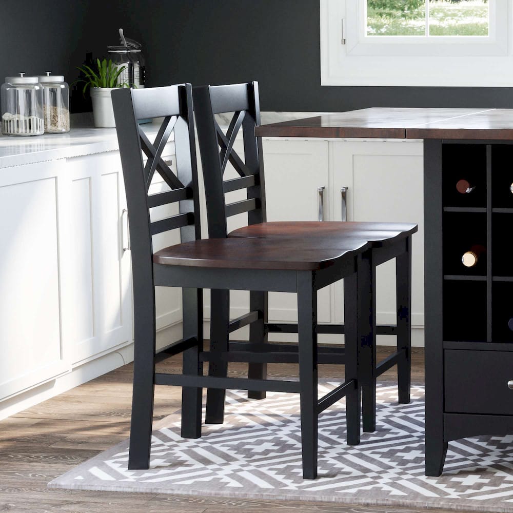 Jofran - Asbury Park X Back Stool in Black/Autumn (Set of 2) - 1846-BS395KD view 7