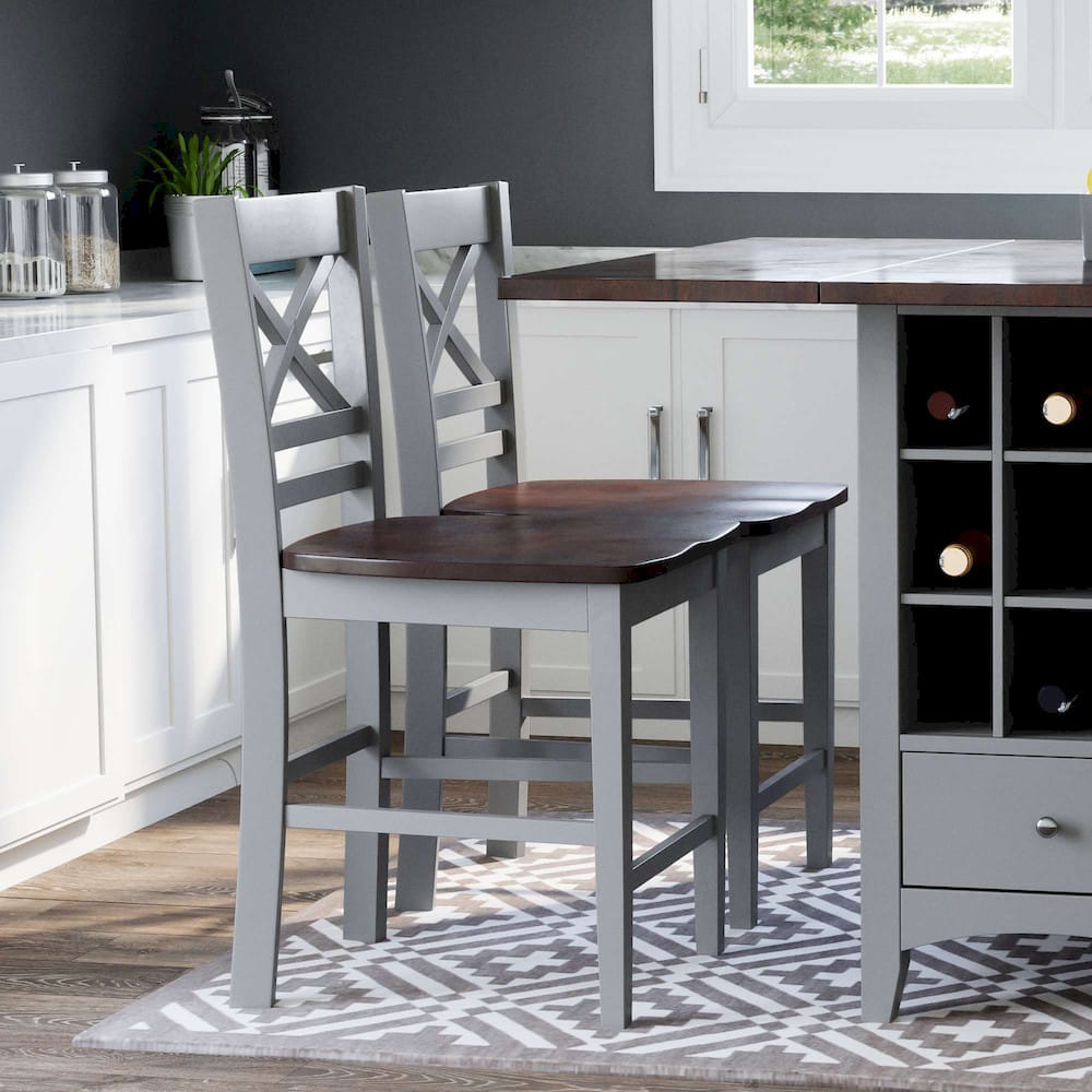 Jofran - Asbury Park X Back Stool in Grey/Autumn (Set of 2) - 1816-BS395KD view 7