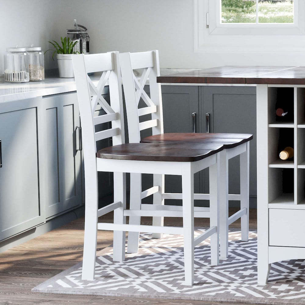 Jofran - Asbury Park X Back Stool in white/Autumn (Set of 2) - 1806-BS395KD view 6