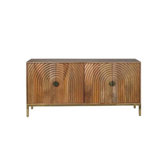 Jofran - Asher 69in Solid Wood Mid-Century Modern Curved Arch Sideboard Cabinet in Natural - 2448-69 veiw 2