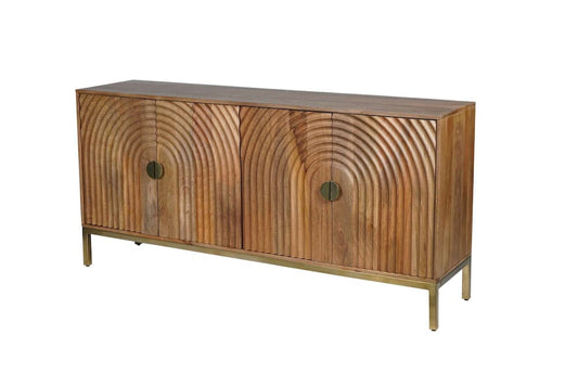 Jofran - Asher 69in Solid Wood Mid-Century Modern Curved Arch Sideboard Cabinet in Natural - 2448-69 view 2