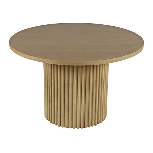 Jofran - Auden 48in Round Mid-Century Modern Fluted Pedestal Base Dining Table in Natural - 2421-AUDEN48NTBKT view 2