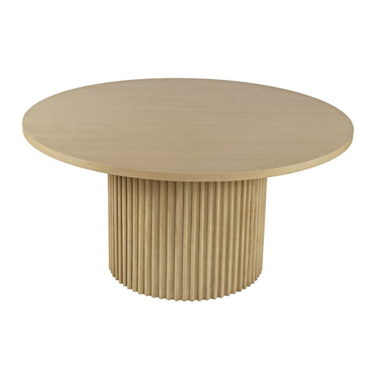 Jofran - Auden 60in Round Mid-Century Modern Fluted Pedestal Base Dining Table in Natural - 2421-AUDEN60NTBKT view 2