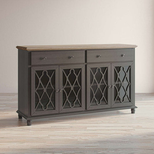 Jofran - Aurora Hills 4 Door Accent Chest - Grey / Bisque - 1999-58 view 2