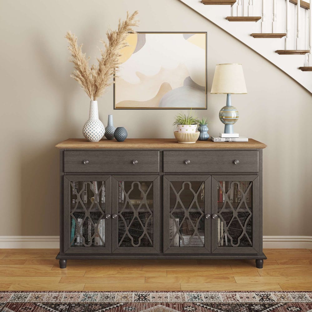 Jofran - Aurora Hills 4 Door Accent Chest - Grey / Bisque - 1999-58 view 12