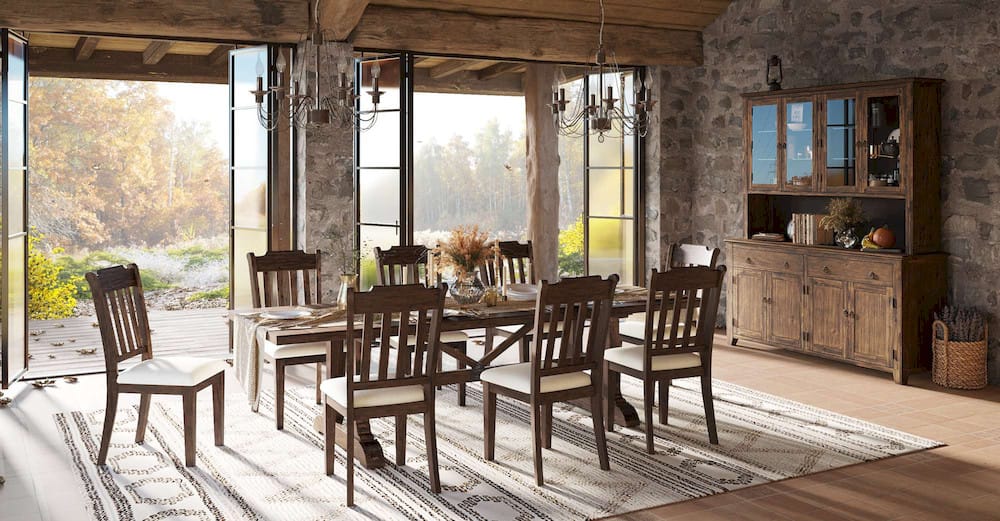 Jofran - Bakersfield 110 Dining Table with Extension - Wire Brush Brown - 1901-110TBKT view 7
