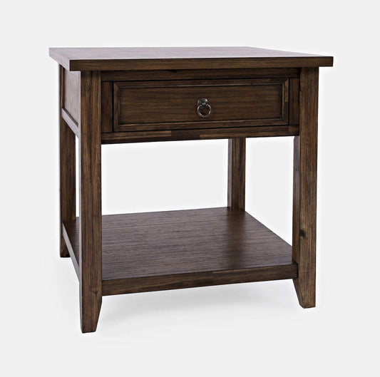 Jofran - Bakersfield End Table with Drawer - Wire Brush Brown - 1900-3 view 2
