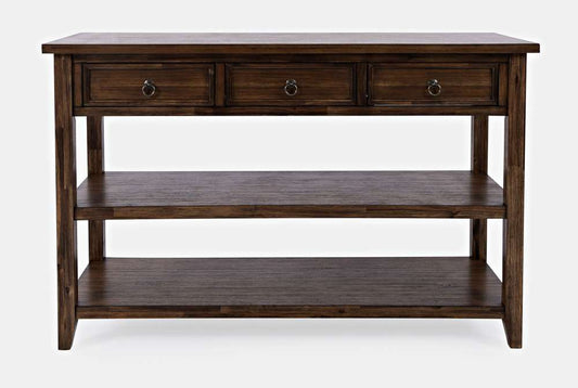 Jofran - Bakersfield Sofa Console Table with Three Drawers - Wire Brush Brown - 1900-4 veiw 2
