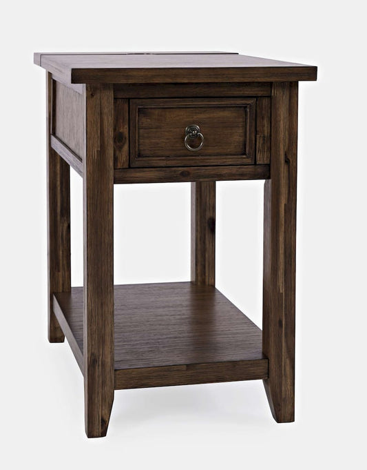 Jofran - Bakersfield USB Charging Side Table - Wire Brush Brown - 1900-7 view 2