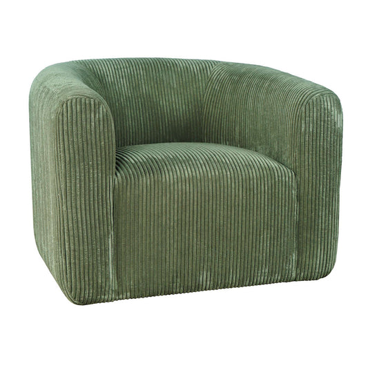 Jofran - Biggs Modern Corduroy Upholstered Curved Barrel Swivel Accent Chair - Forest - BIGGS-SW-FOREST view 2