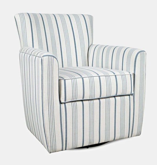Jofran - Blakely Blue Stripe Contemporary Swivel Accent Chair - BLAKELY-SW-BSTRP view 2