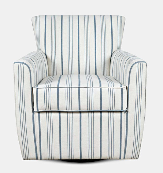 Jofran - Blakely Blue Stripe Contemporary Swivel Accent Chair - BLAKELY-SW-BSTRP veiw 2