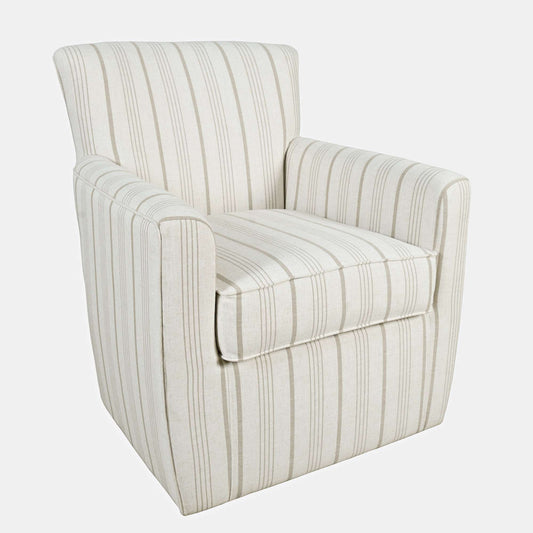 Jofran - Blakely Harper Contemporary Traditional Swivel Accent Chair, Beige Stripe - BLAKELY-SW-BEIGE view 2