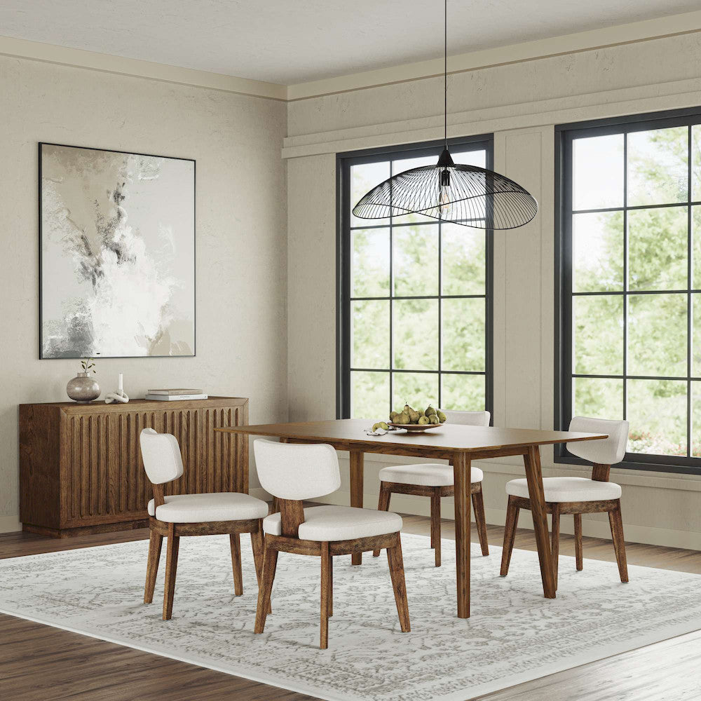 Jofran - Bowie 66in Harvest Mid-Century Modern Drop-Leaf Dining Table in Chestnut - 2421-BOWIECHS view 7