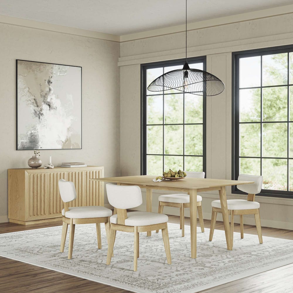 Jofran - Bowie 66in Harvest Mid-Century Modern Drop-Leaf Dining Table in Natural - 2421-BOWIENAT view 7
