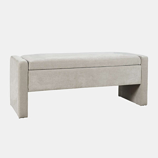 Jofran - Braun 48in Contemporary Upholstered Modern Bedroom Hallway Storage Bench in Grey - BRAUN-BN-GRY view 2