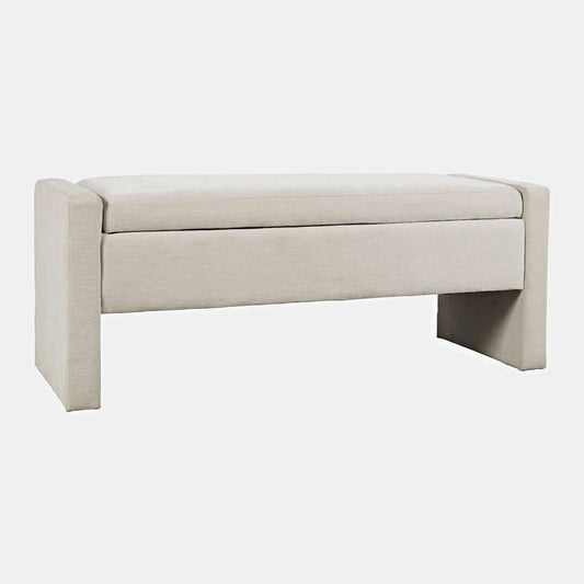 Jofran - Braun 48in Contemporary Upholstered Modern Bedroom Hallway Storage Bench in Natural - BRAUN-BN-NAT view 2