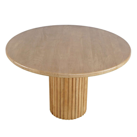 Jofran - Breck Solid Wood 48in Round Mid-Century Modern Fluted Pedestal Dining Table - 2381-48TBKT view 2