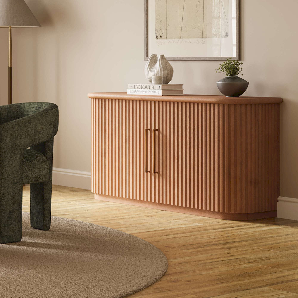 Jofran - Breck Solid Wood 60in Mid-Century Modern Curved Sideboard Bar Storage Cabinet - 2381-60 view 9